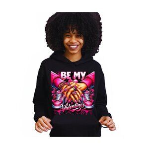 Be My Valentine Sweatshirt With Hands & Sneakers Graphic  Gildan